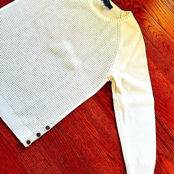 Sweater-White cotton acrylic very soft sweater. Karen Scott Macy’s - Picture 3 of 14